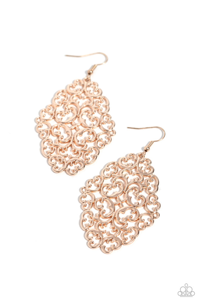 Contemporary Courtyards Rose Gold Earrings