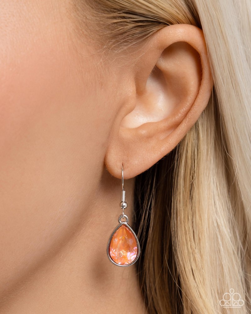 Talented Teardrops Orange Necklace