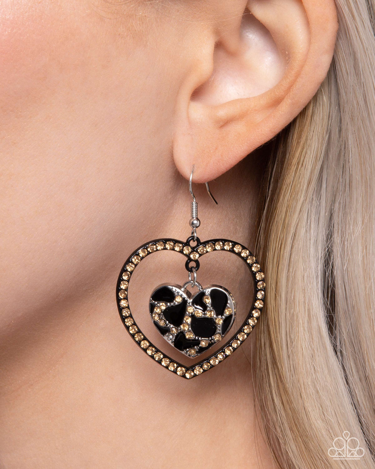Leopard Love Black Earrings