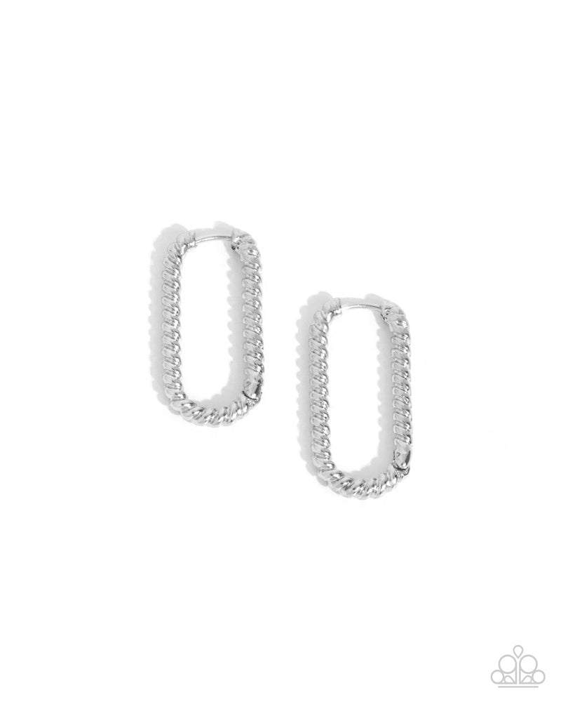 Meandering Moment Silver Hinge Hoops