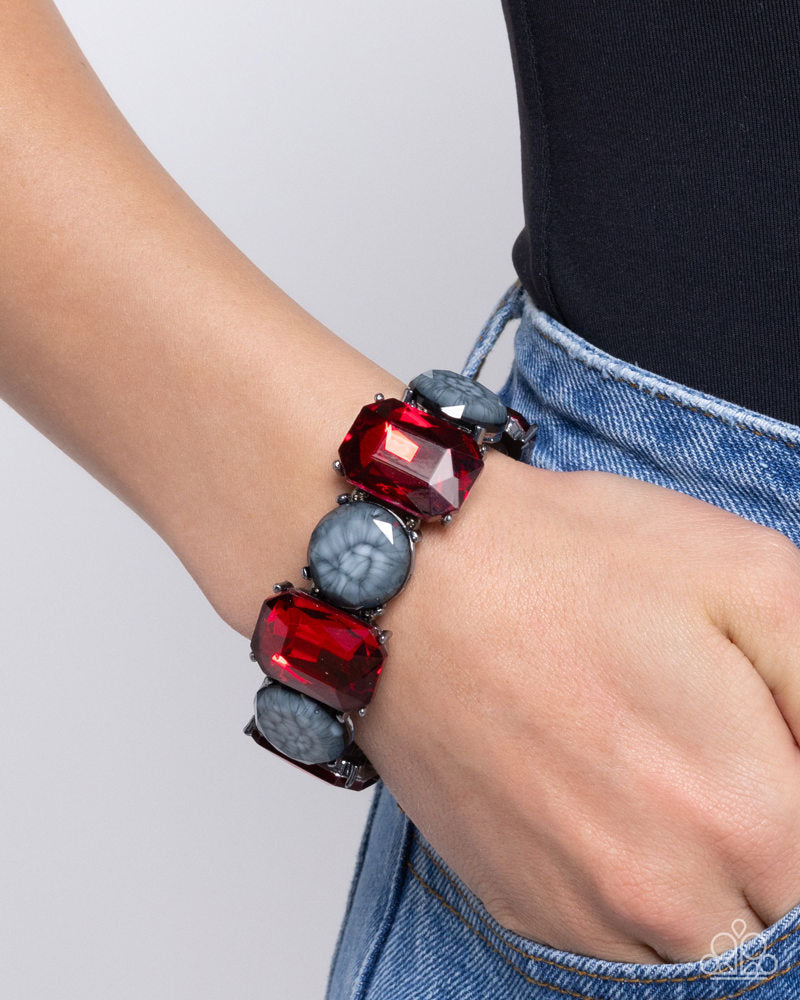 Cloudy Conversation Red Bracelet