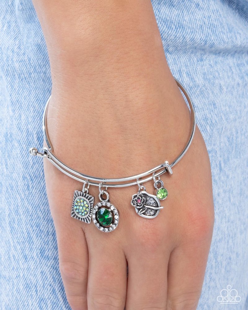 Playful Pageantry Green Bracelet