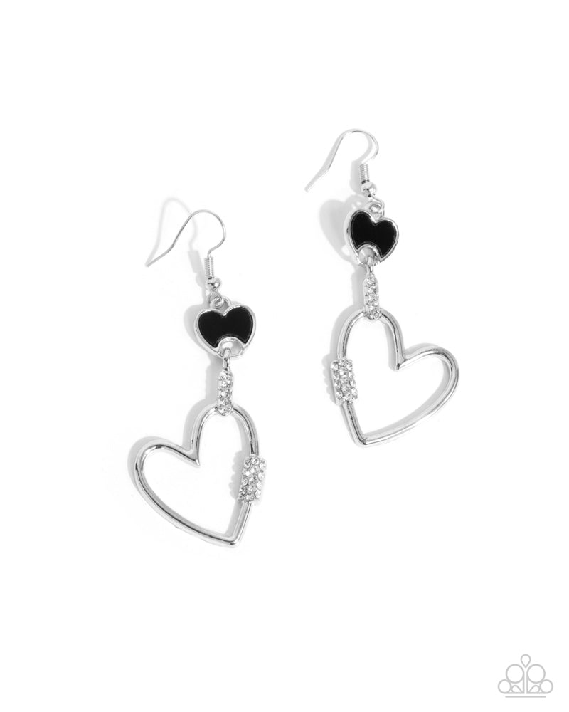 Eternally Enamored Black Earrings