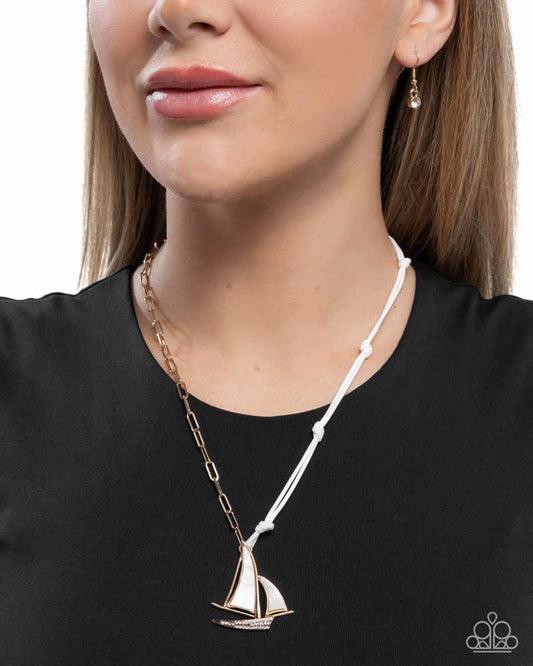 Sailboat Shimmer White Necklace