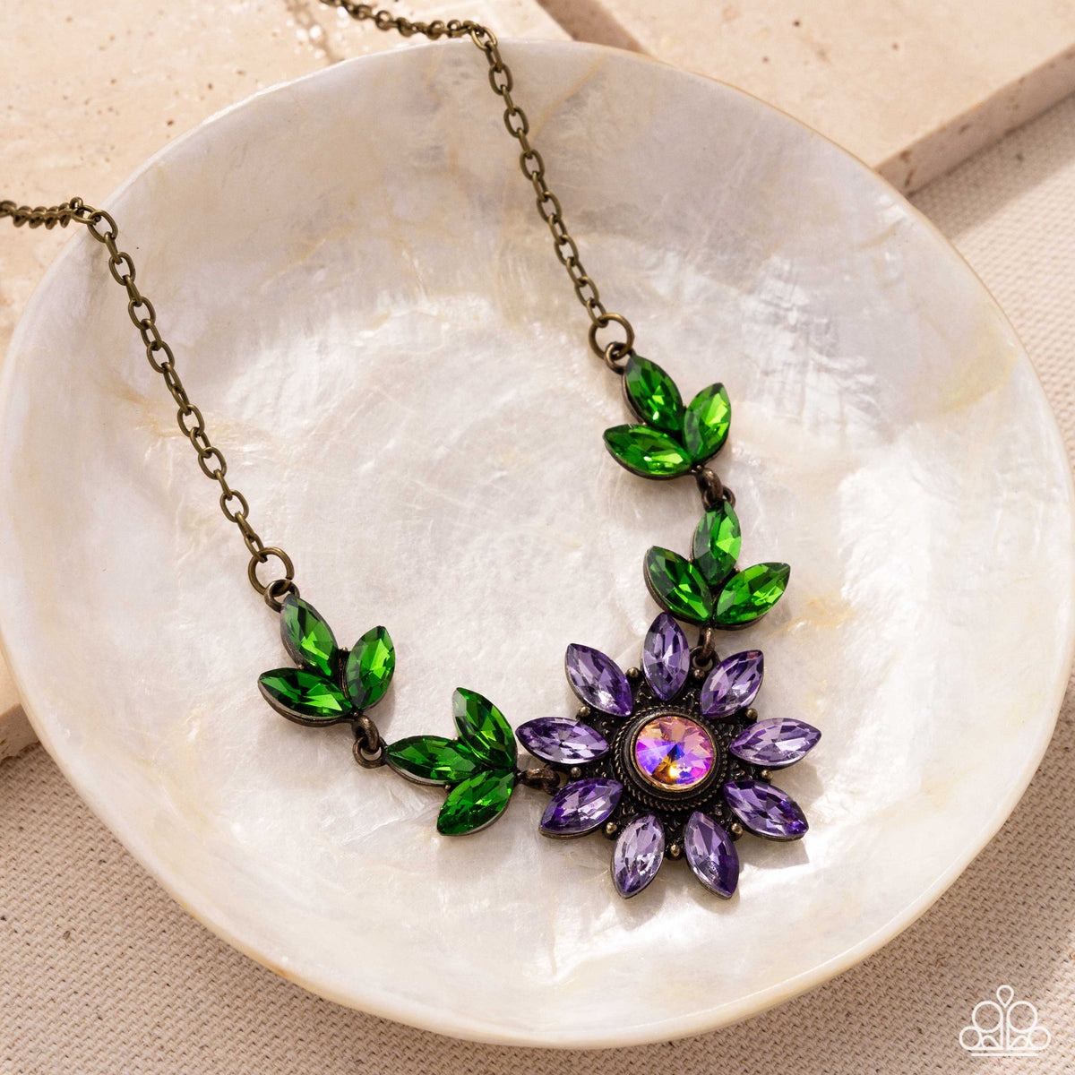 Blossoming Baseline Brass Necklace