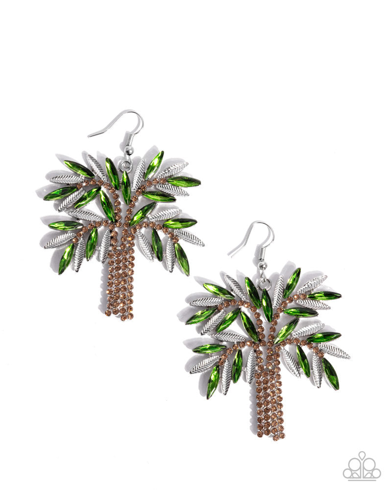 Palm Tree Pizzazz Green Earrings