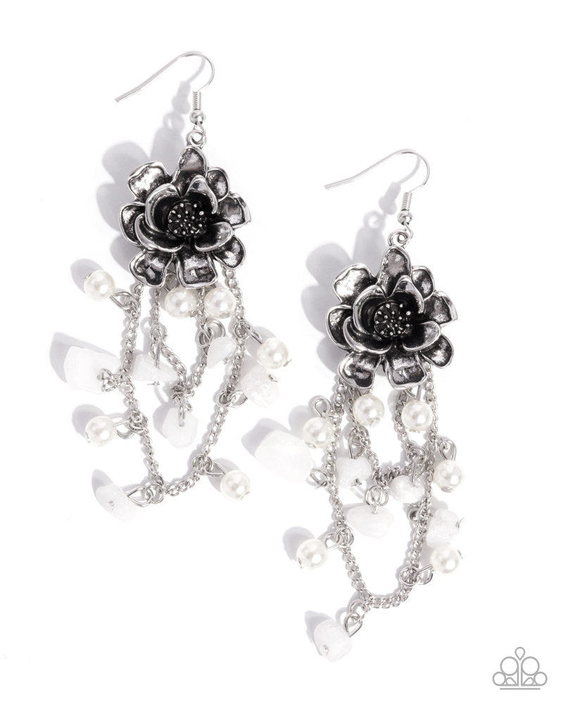 Carefree Cascade White Earrings