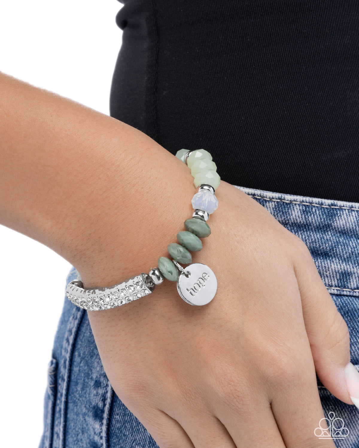 Handcrafted Hope Green Bracelet