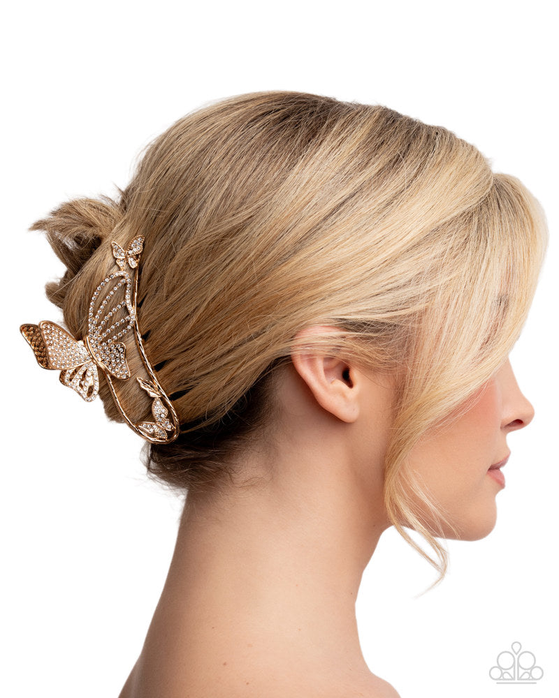 Butterfly Banter Gold Hair Clip