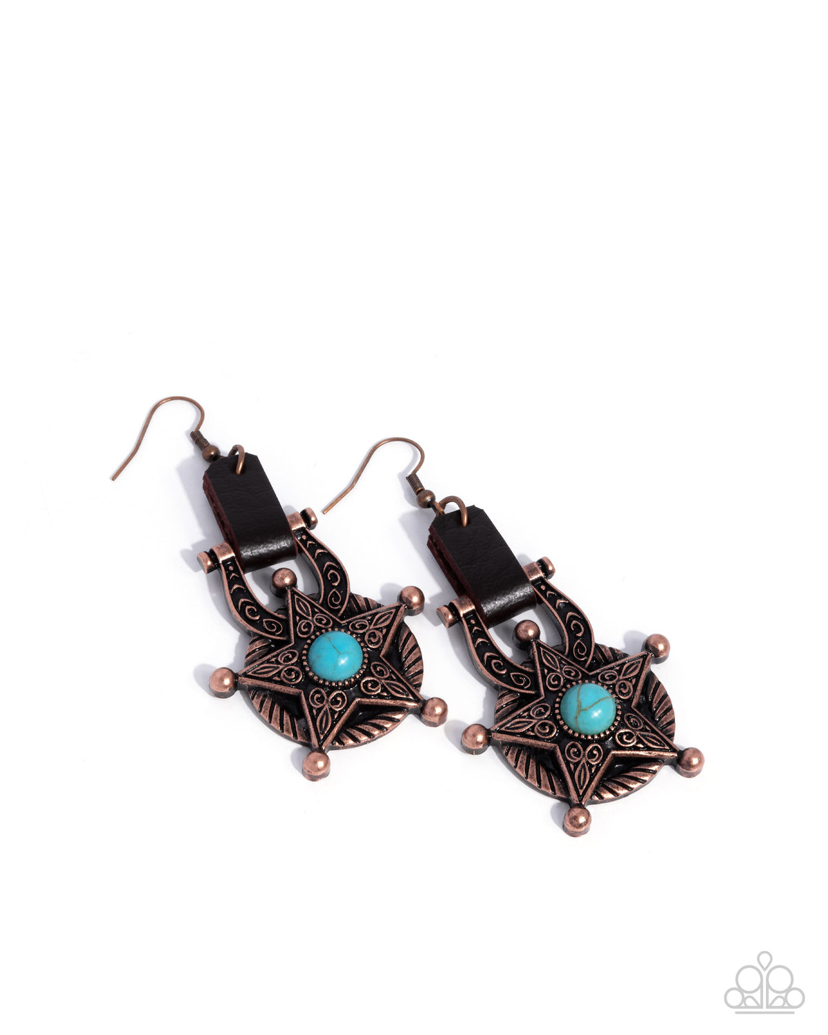 Western Warden Copper Earrings