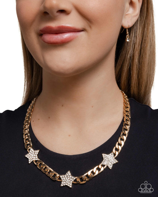 Uncle Sam Stars Gold Necklace