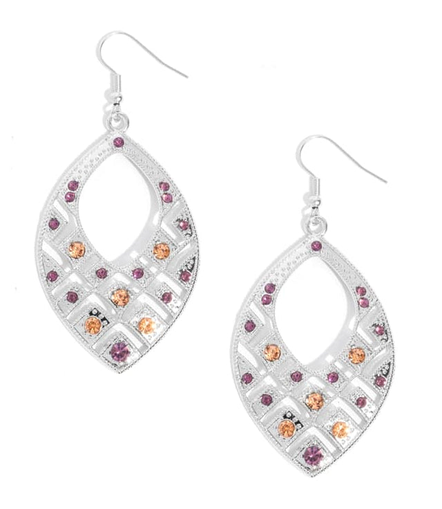 Glittery Gaze Purple Earrings