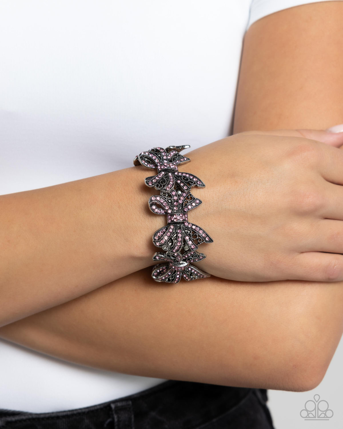 French Flourish Pink Bracelet