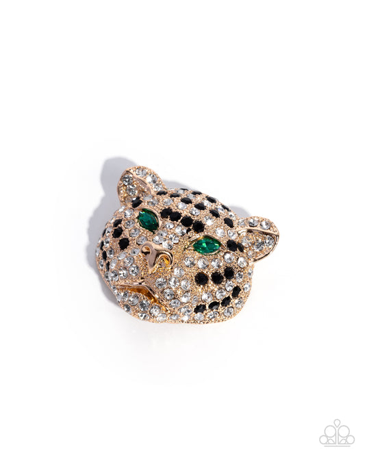 Leopard Location Gold Brooch