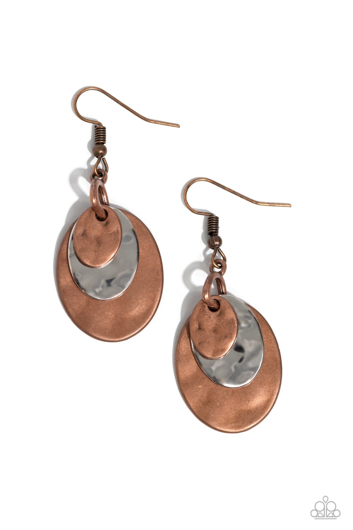 Hammered Homespun Copper Earrings