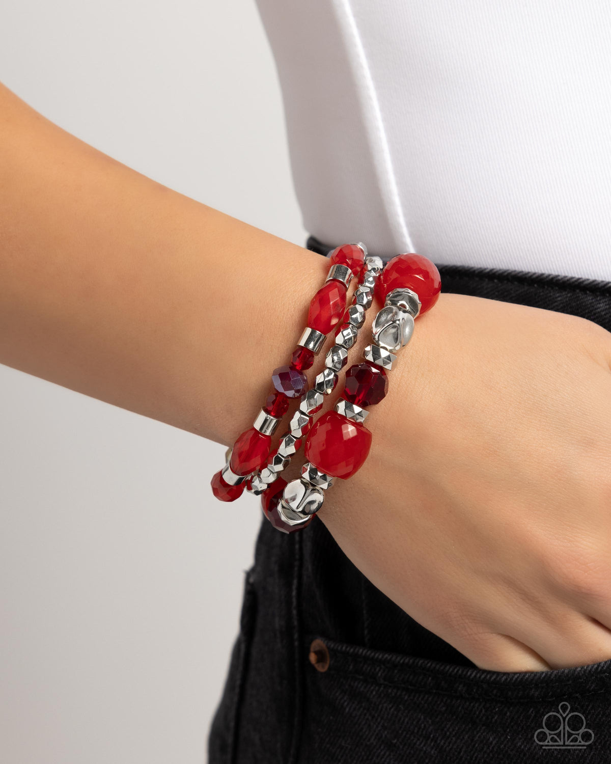Defaced Dare Red Bracelet
