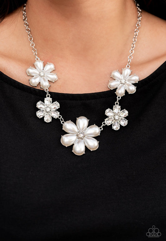 Fiercely Flowering White Necklace