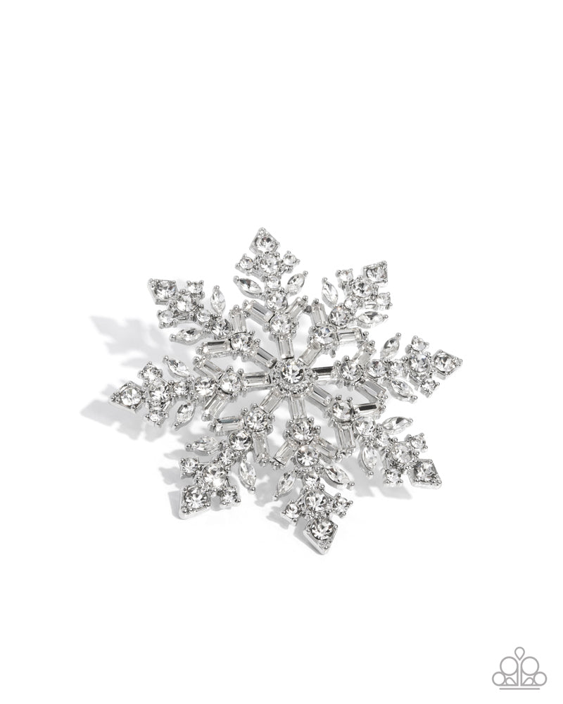 Snowflake Solstice White Brooch