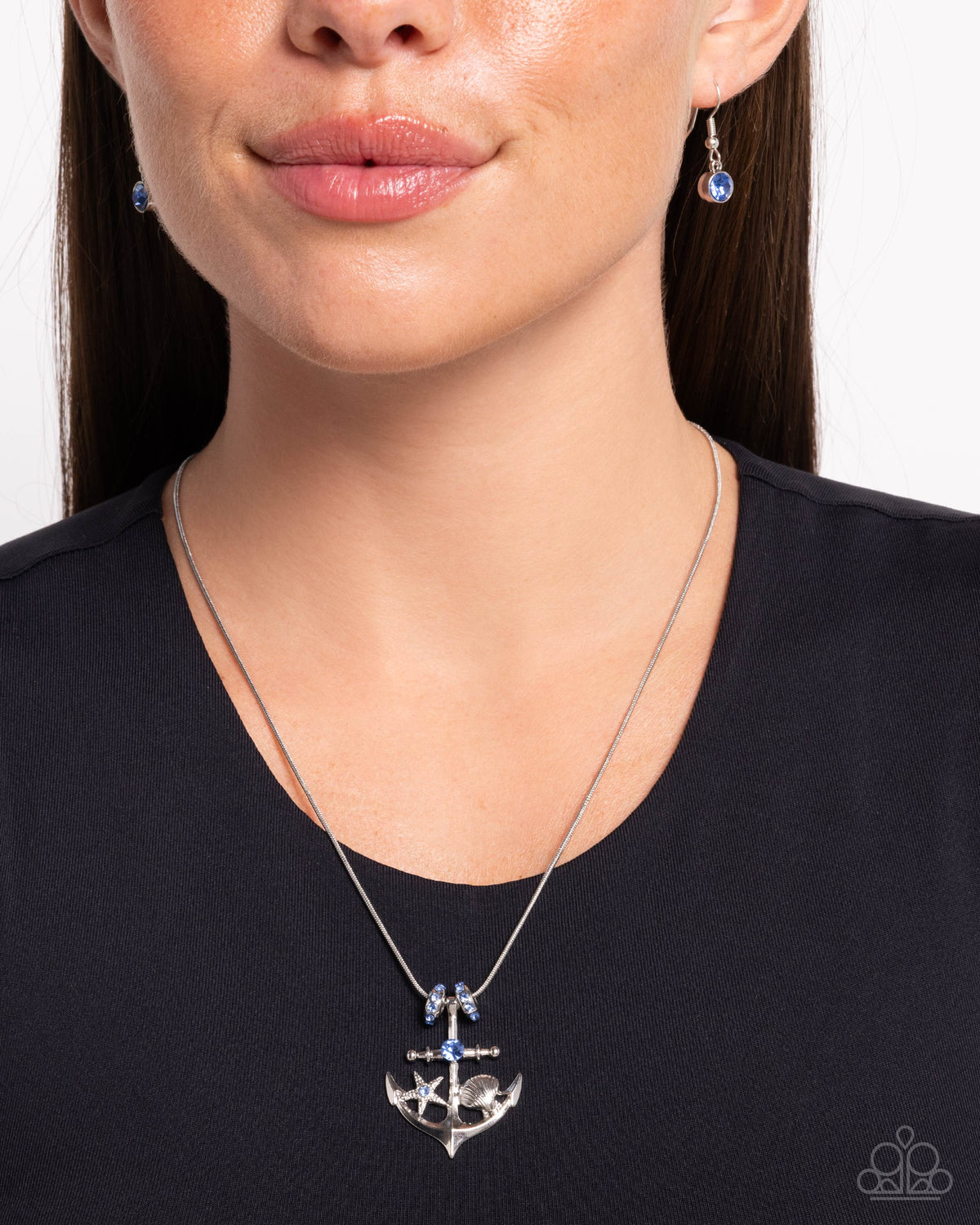 Anchored Accent Blue Necklace