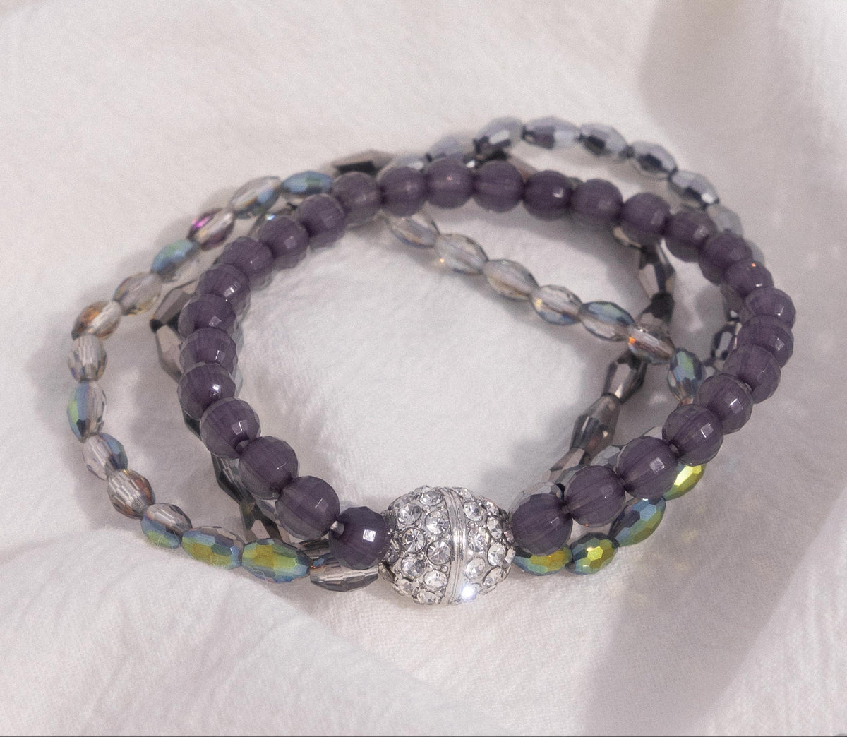 Beaded Boundary Silver Bracelet