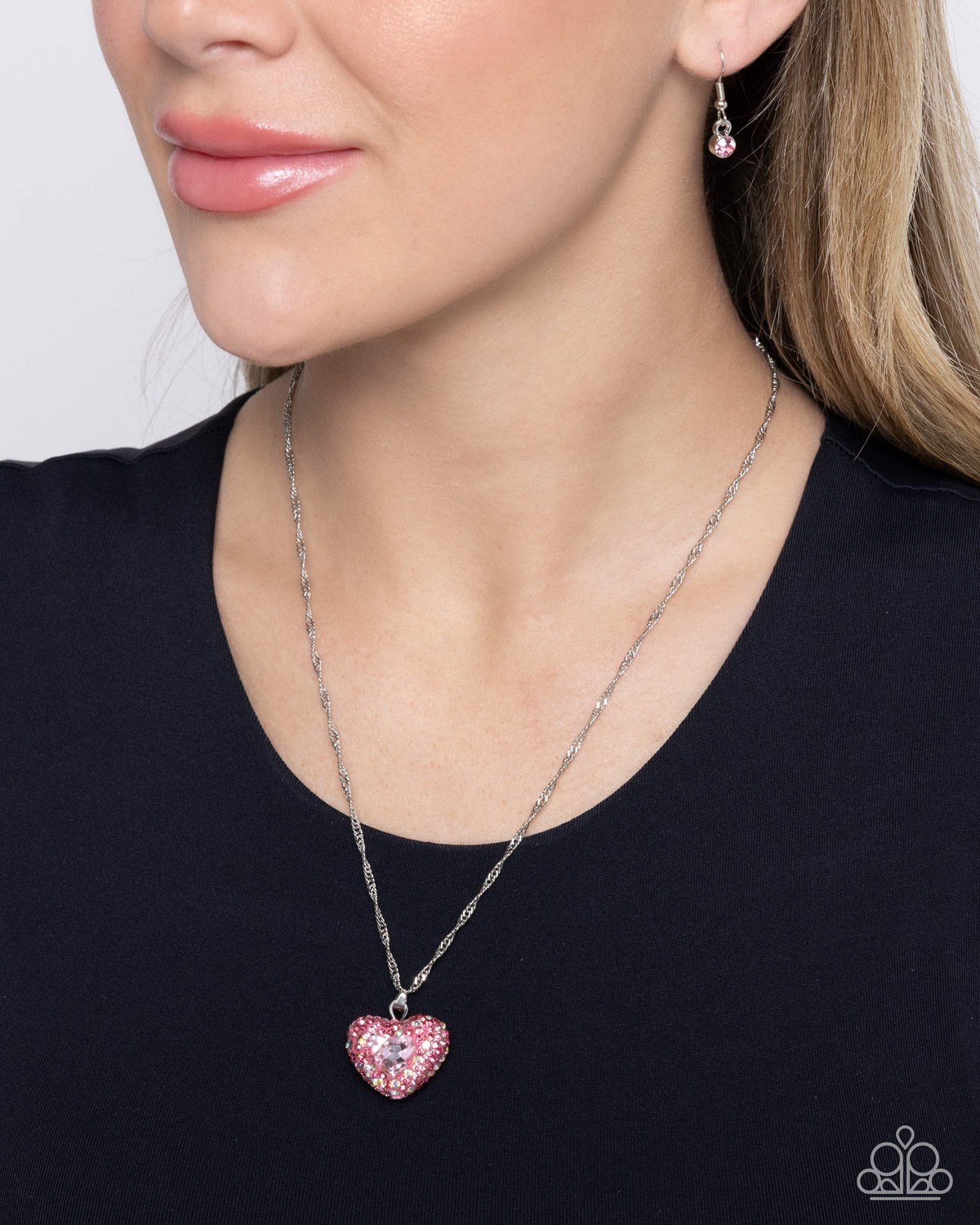 Best Of My Heart Pink Necklace