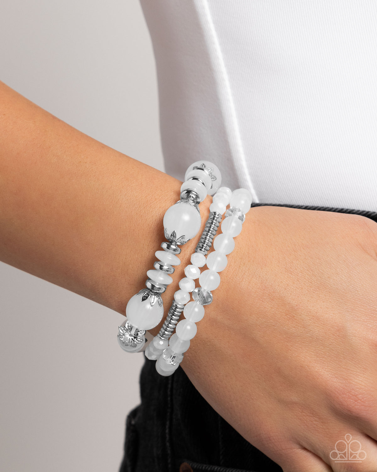 Flashy Frugality White Bracelet