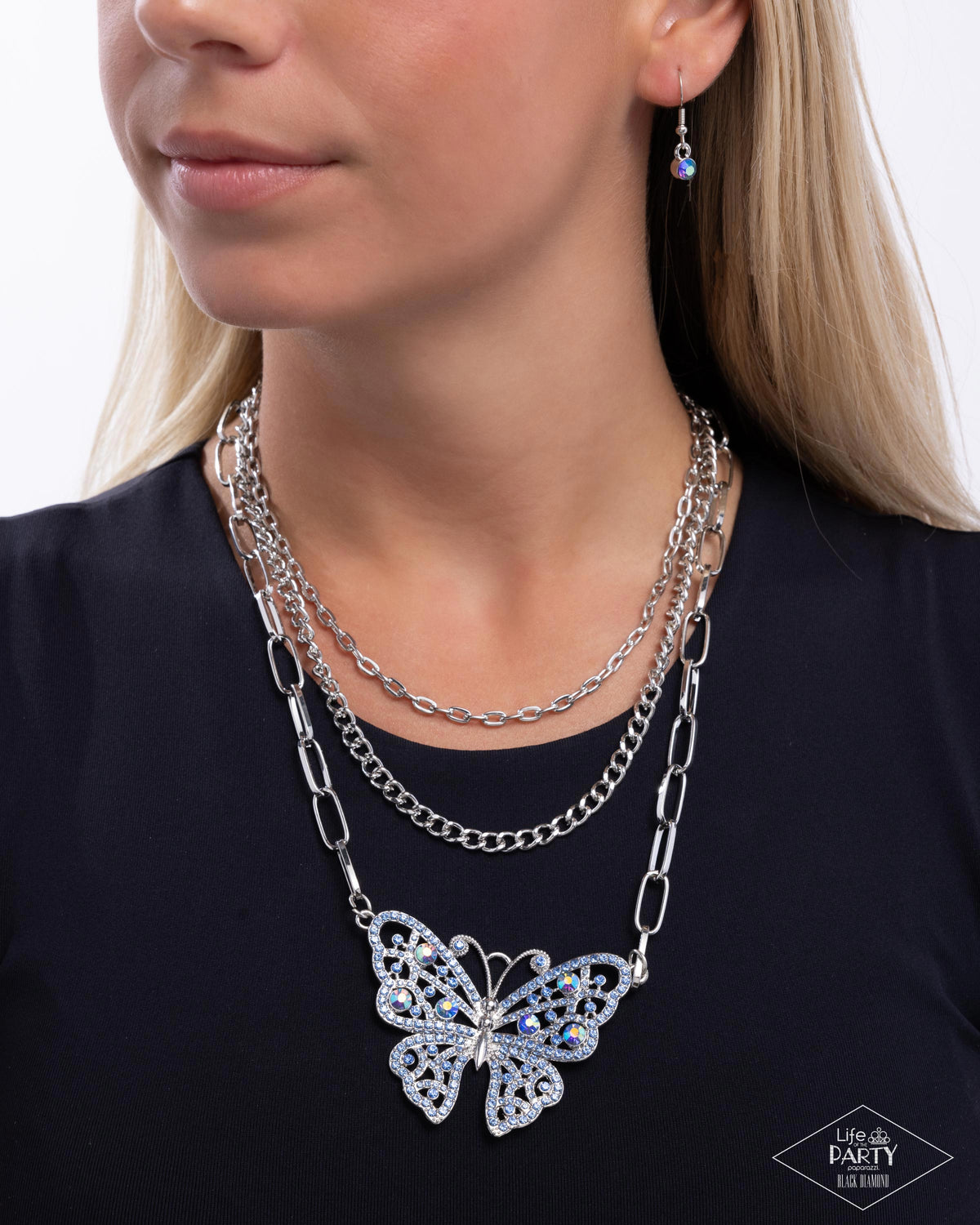 Winged Wonder Blue Necklace