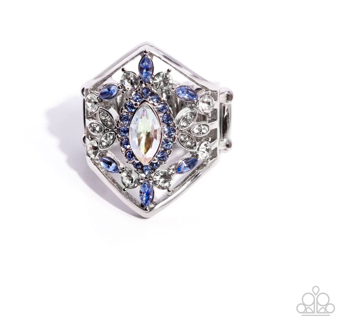Sophisticated Shield Blue Ring