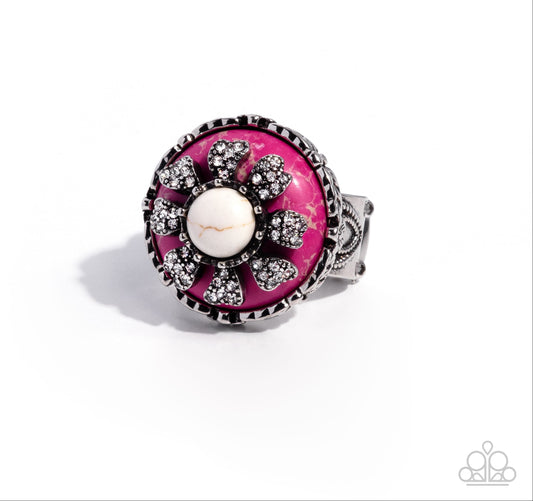 Floral Framework Pink Ring