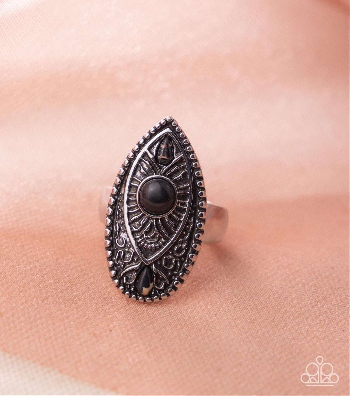 Rustic Raise Black Ring