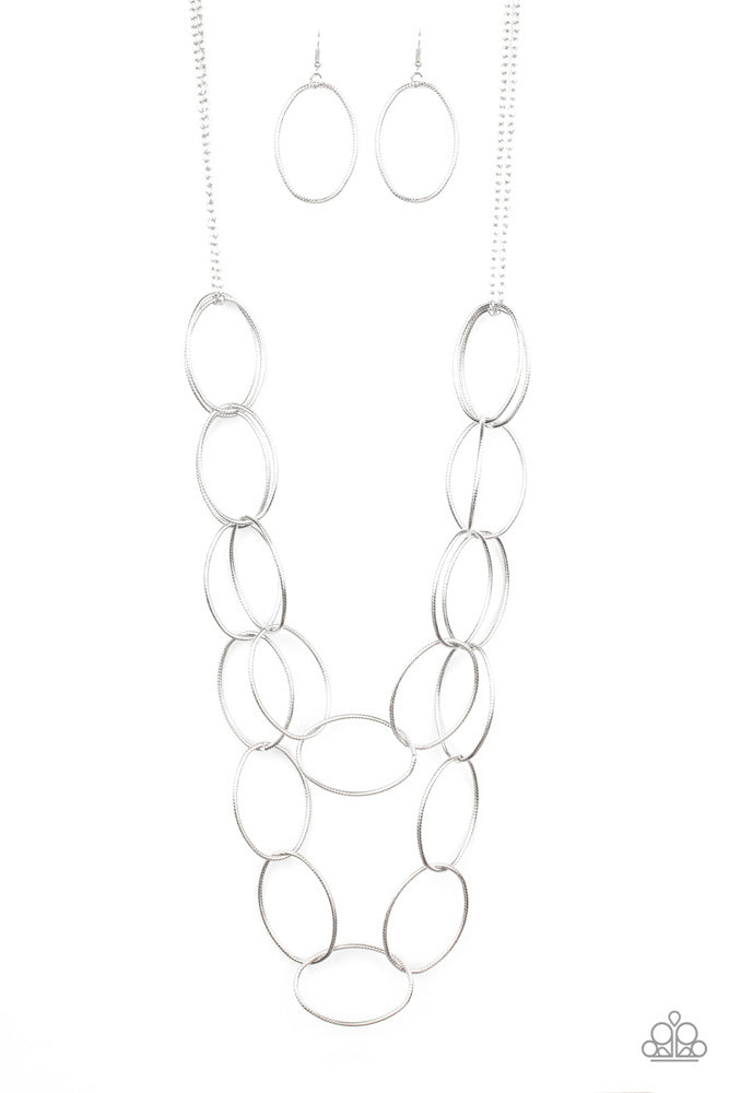 Move On OVAL! Silver Necklace
