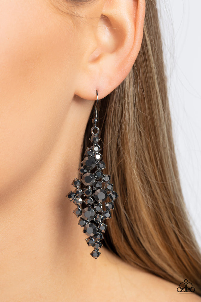 Celestial Comet Black Earrings