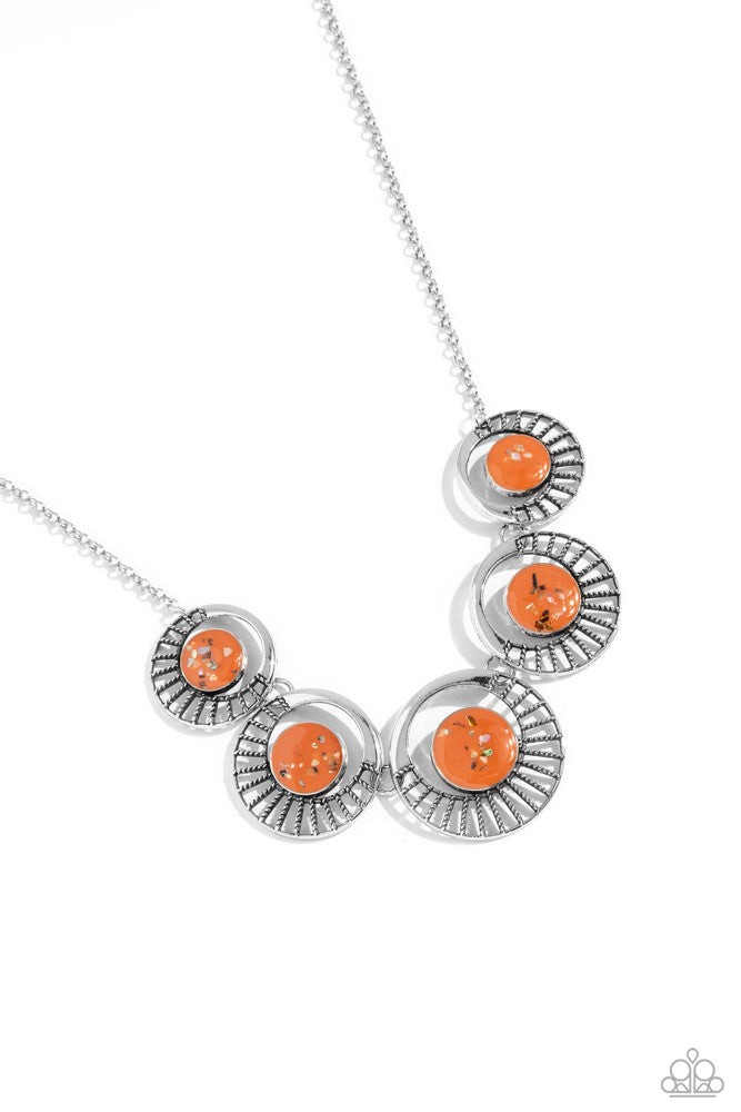 Elliptical Effervescence Orange Necklace