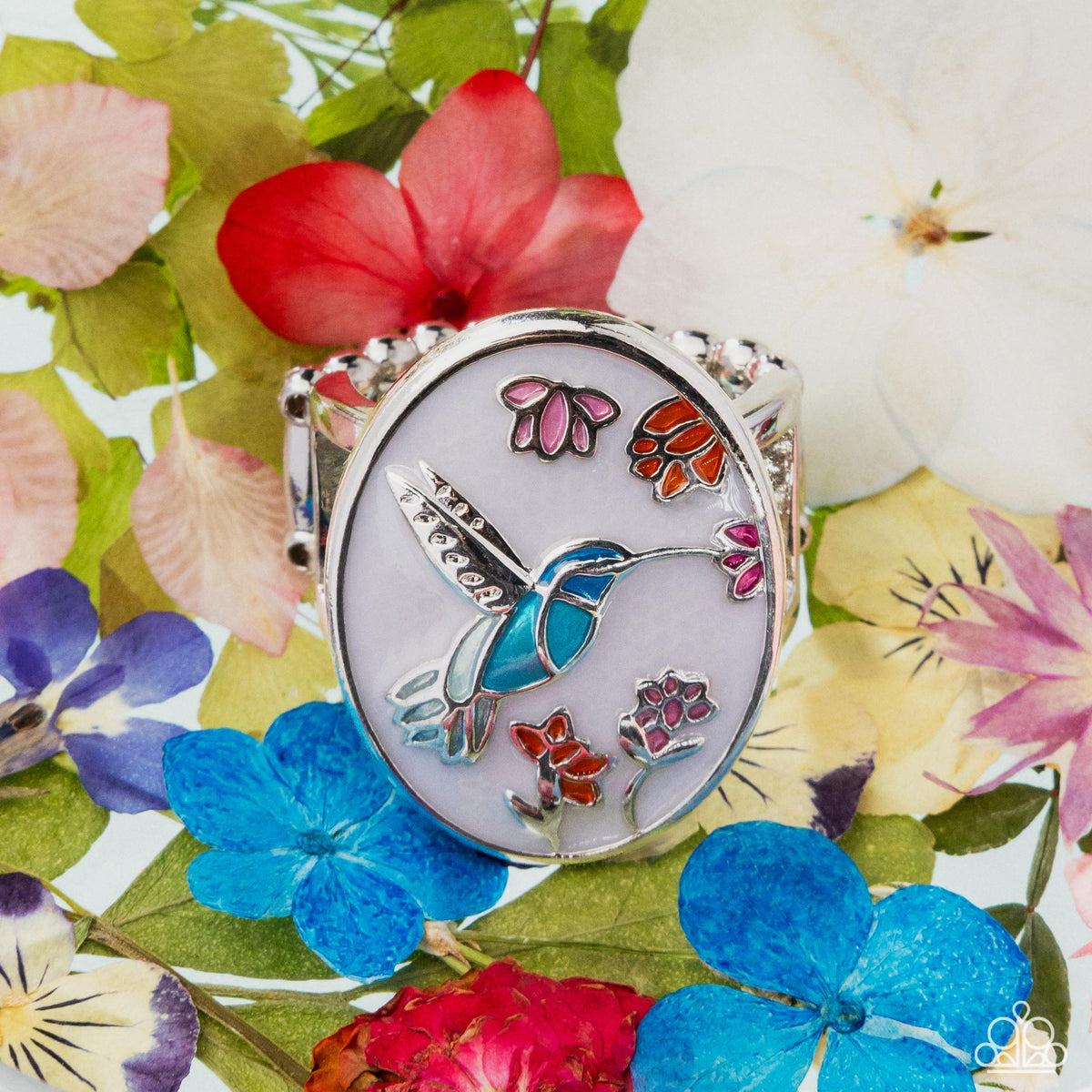 Hummingbird Hope White Ring