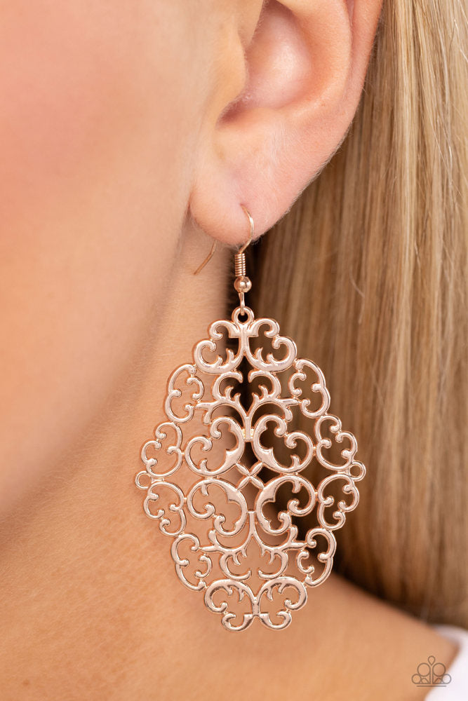 Contemporary Courtyards Rose Gold Earrings