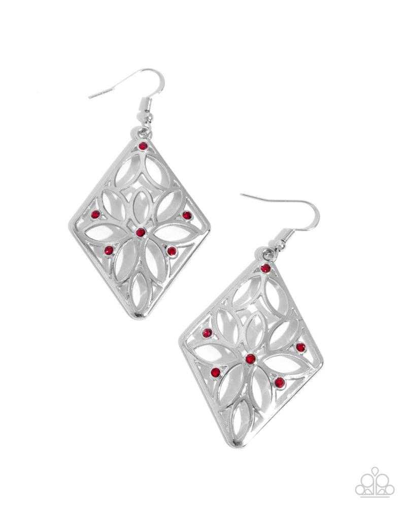 Pumped Up Posies Red Earrings