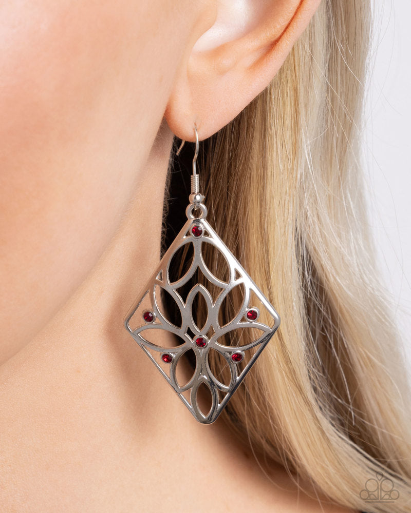 Pumped Up Posies Red Earrings