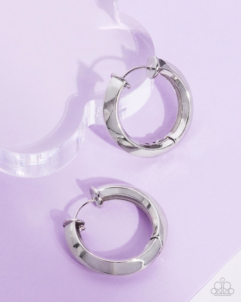Hinged Homage Silver Hinge Hoops