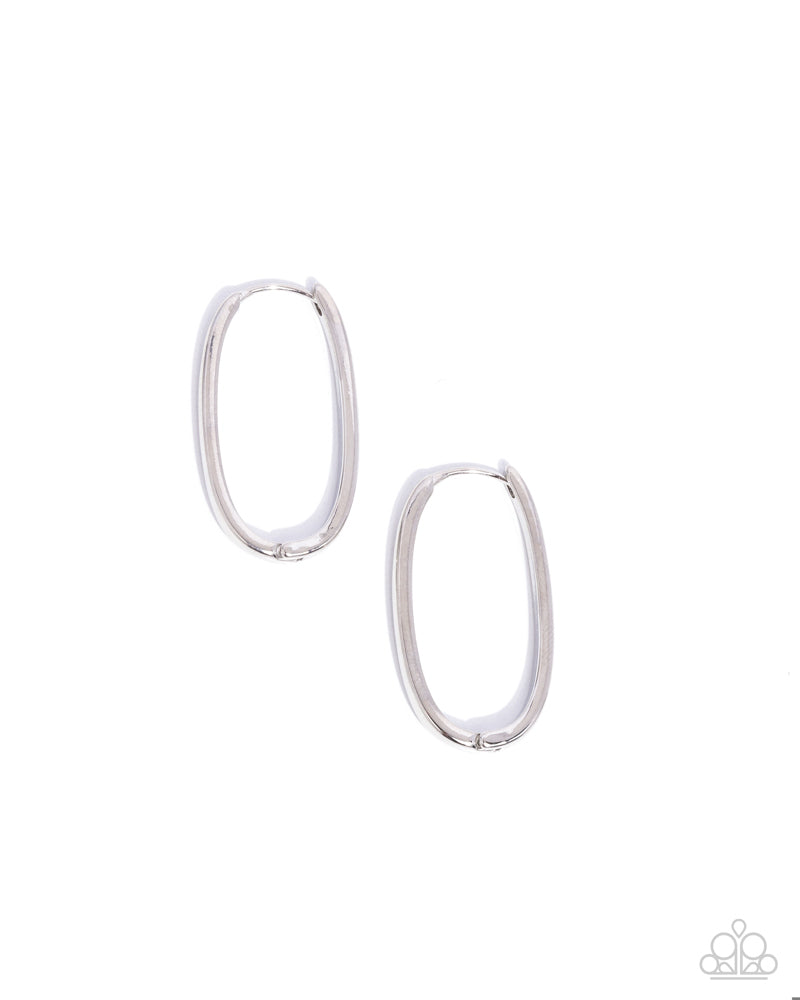 Now or LEISURE Silver Hinge Hoops