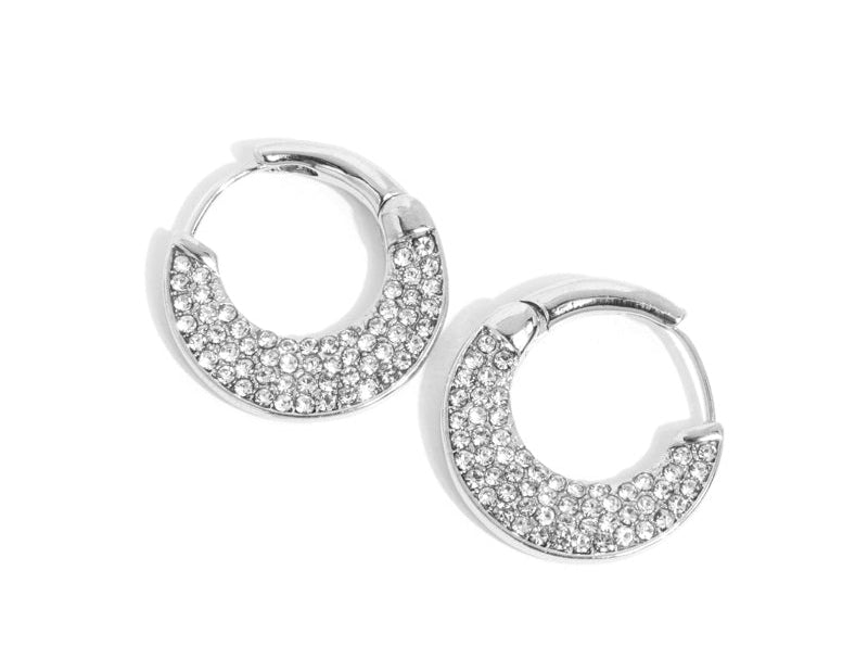 Winking Whimsy White Hinge Hoops
