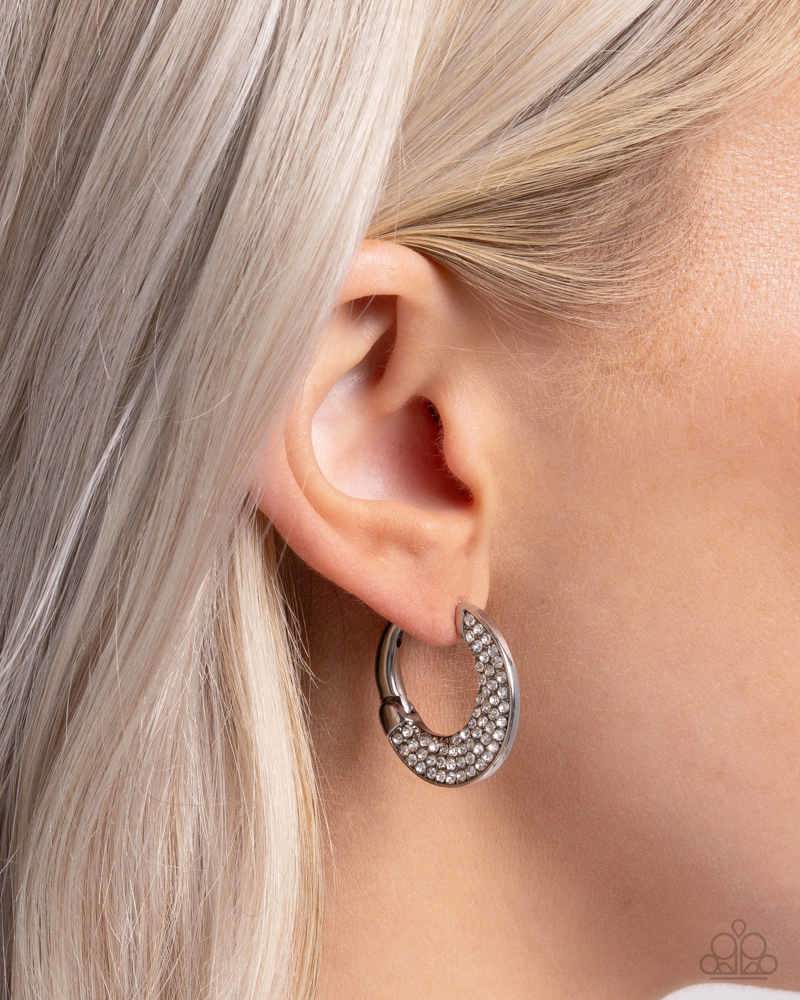 Winking Whimsy White Hinge Hoops