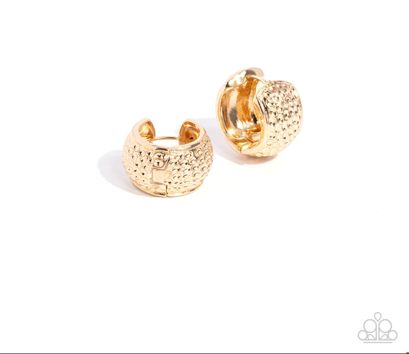 Hammered Heaven Gold Hinge Hoops