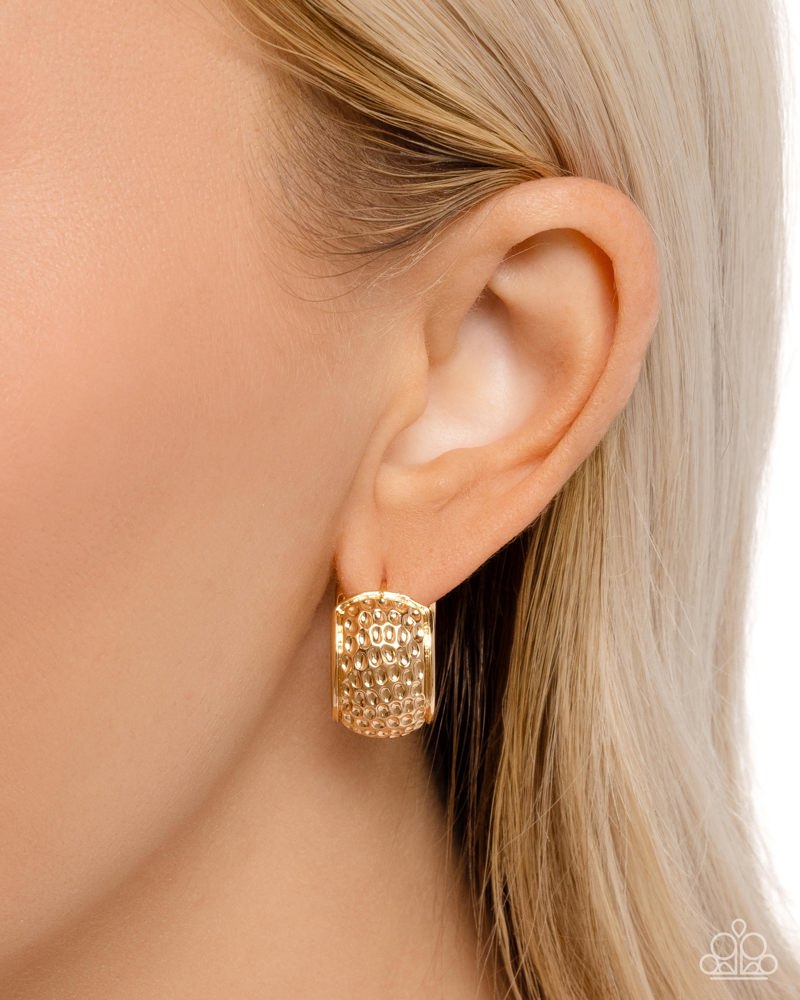 Hammered Heaven Gold Hinge Hoops