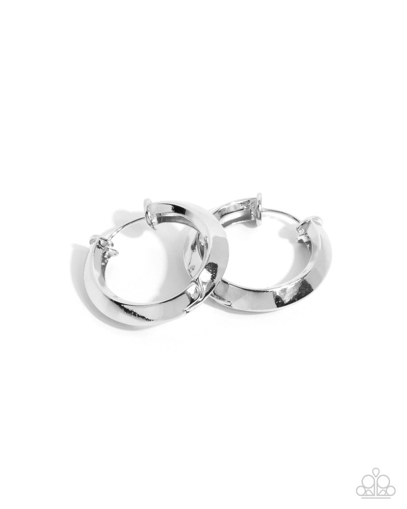 Hinged Homage Silver Hinge Hoops