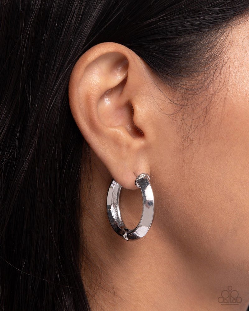 Hinged Homage Silver Hinge Hoops