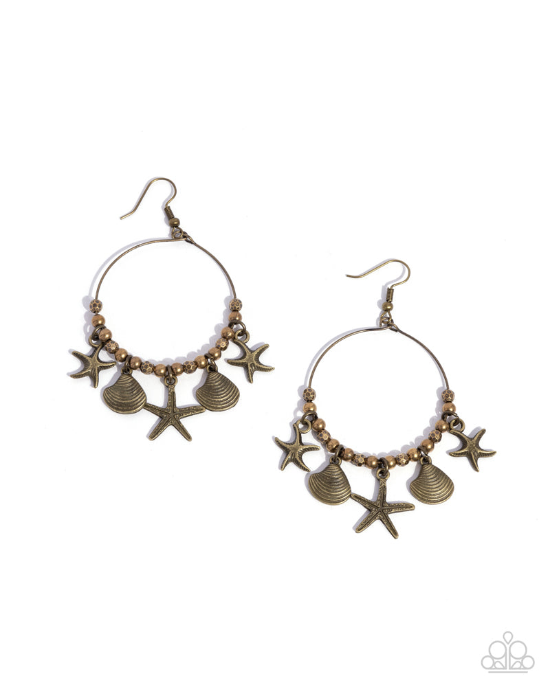 Coastal Conversation Brass Earrings