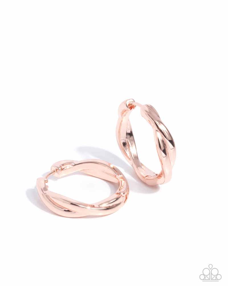 Genuine Glitz Rose Gold Hinge Hoops