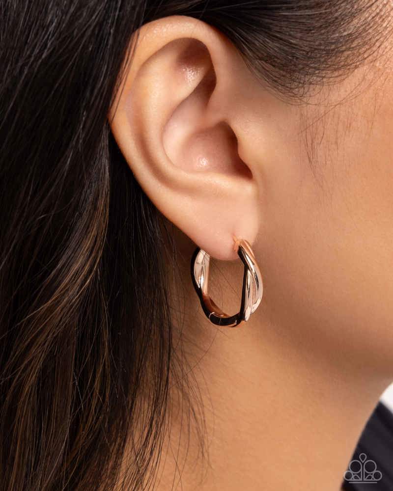 Genuine Glitz Rose Gold Hinge Hoops