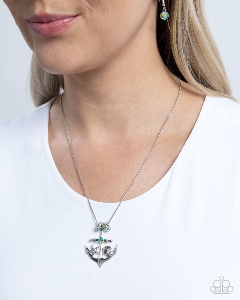 Anchored Accent Green Necklace