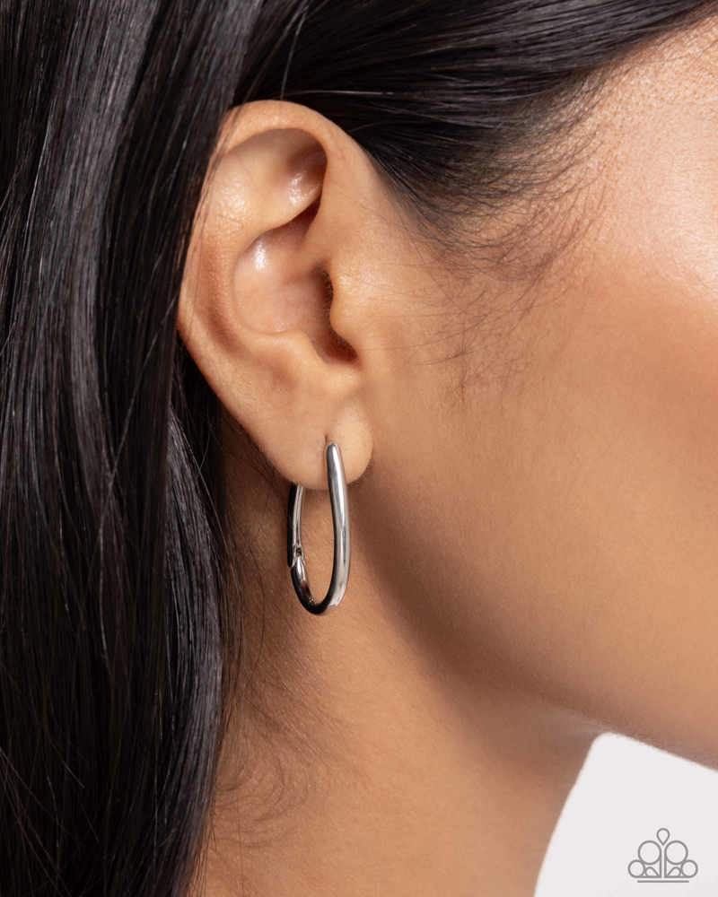 Angelic Avenue Silver Hinge Hoops